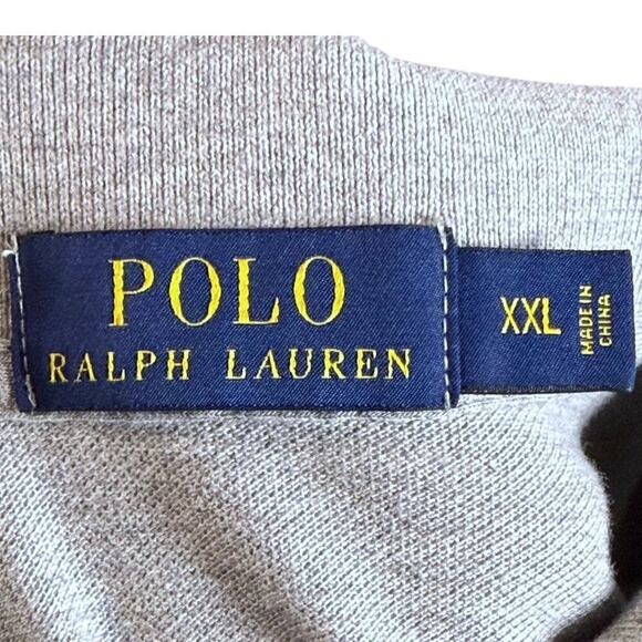Ralph Lauren Polo Shirt Mens Gray Pique Knit Preppy Classic Size XXL - Picture 3 of 5